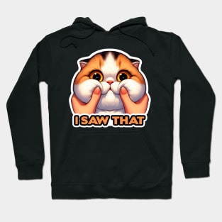I Saw That meme Exotic Shorthair Cat Squeezed Face Hoodie